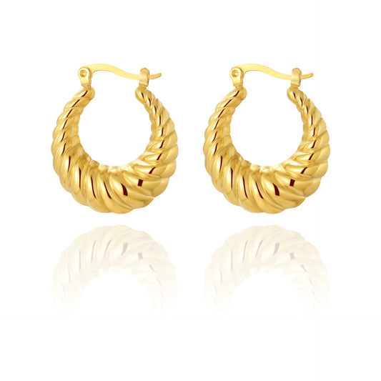 Gold-Plated Crescent Earrings